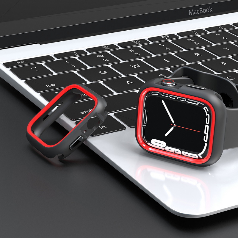 Apple Watch 10/9/8/7 Apple Watch dobais divu krāsu aizsargapvalks, īpaši aizsargājošs korpuss, 49 mm