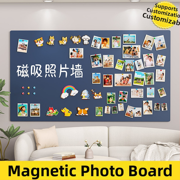 Nuotraukų sienos fono lenta Buitinė magnetinė šaldytuvo magnetinė vitrina be perforatorių Pakabinama dekoratyvinė pranešimų lenta Juoda lentos sienos lipdukas