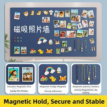 Nuotraukų sienos fono lenta Buitinė magnetinė šaldytuvo magnetinė vitrina be perforatorių Pakabinama dekoratyvinė pranešimų lenta Juoda lentos sienos lipdukas