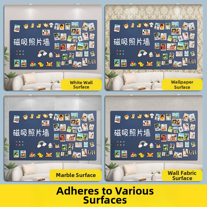Фото стенен фон, домакински магнитен магнит за хладилник без перфоратор, висящ декоративен стикер за стена с черна дъска