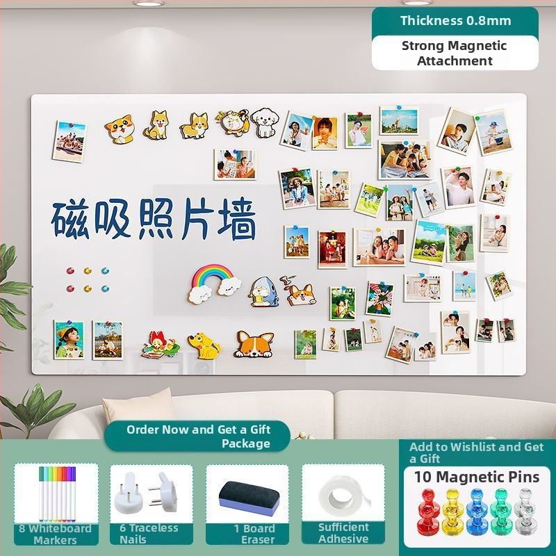 Nuotraukų sienos fono lenta Buitinė magnetinė šaldytuvo magnetinė vitrina be perforatorių Pakabinama dekoratyvinė pranešimų lenta Juoda lentos sienos lipdukas