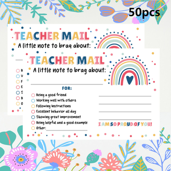 50 lap/csomag, Szivárványos Boldog Magatartást Támogató Tanári Magatartást Támogató Képeslap