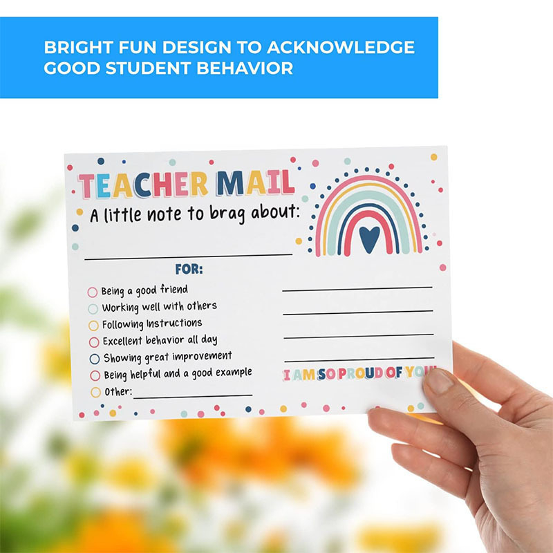 50 lap/csomag, Szivárványos Boldog Magatartást Támogató Tanári Magatartást Támogató Képeslap