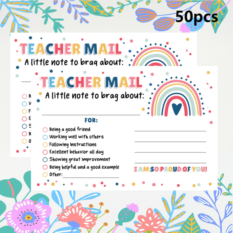 50 lap/csomag, Szivárványos Boldog Magatartást Támogató Tanári Magatartást Támogató Képeslap