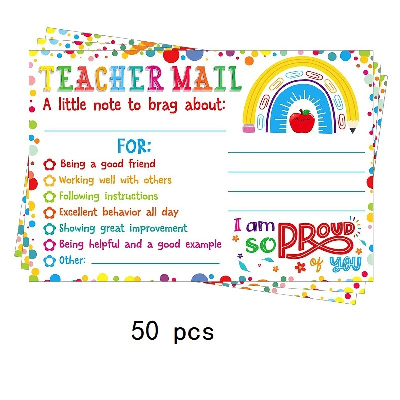 50 lap/csomag, Szivárványos Boldog Magatartást Támogató Tanári Magatartást Támogató Képeslap