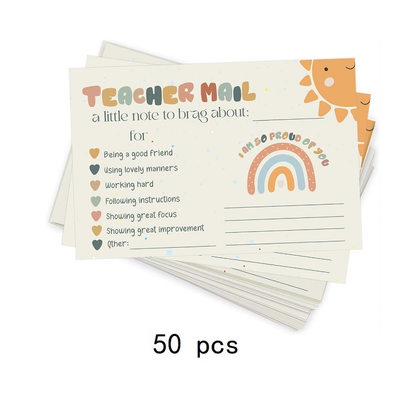 50 lap/csomag, Szivárványos Boldog Magatartást Támogató Tanári Magatartást Támogató Képeslap