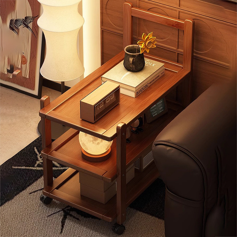 Keskaegses stiilis diivani kõrvallaud, teetuba, teisaldatav käru, elutuba, kodu, väike korter, kohvilaud 2025. aasta uus kuum stiil