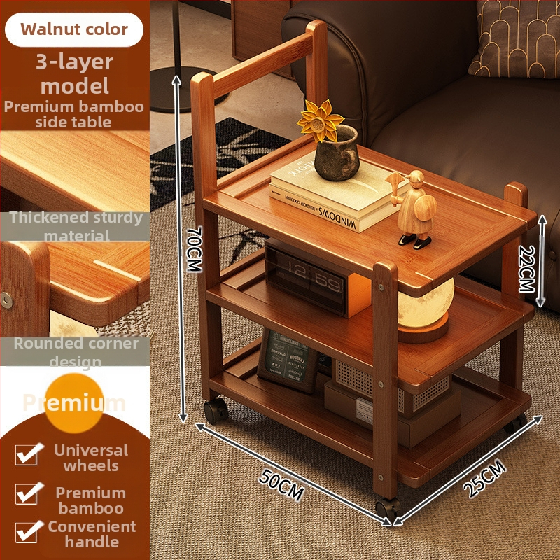 Keskaegses stiilis diivani kõrvallaud, teetuba, teisaldatav käru, elutuba, kodu, väike korter, kohvilaud 2025. aasta uus kuum stiil