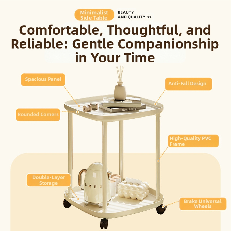 Фабрика директно на едро странична масичка за съхранение крем вятър малка масичка за кафе домашен креативен диван странична масичка с колелца мобилно легло