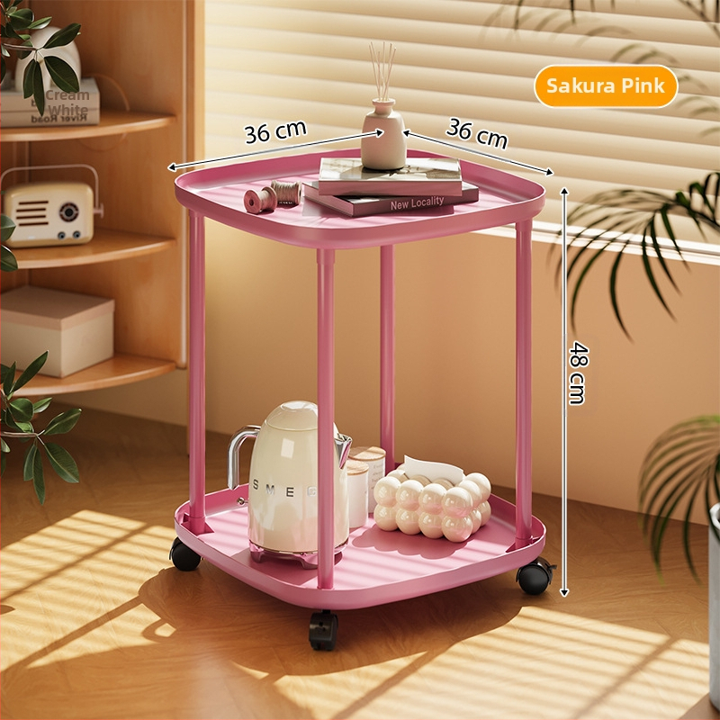 Tehase otsene hulgimüük külglaua hoiuriiul kreemjas tuulega väike kohvilaud kodune loominguline diivan külglaud ratastega mobiilne voodi