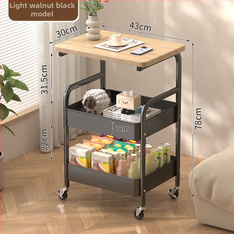 Keskaegses stiilis käru suupisteriiul retro elutoa mobiilne kohvilaud külgkapp diivan külglaud väike laud hoiustamine