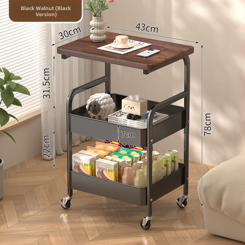 Keskaegses stiilis käru suupisteriiul retro elutoa mobiilne kohvilaud külgkapp diivan külglaud väike laud hoiustamine