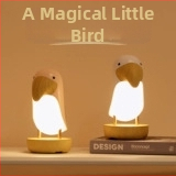 Δημιουργικό ξύλινο νυχτερινό φως πουλιών με φόρτιση USB, φως ατμόσφαιρας Bluetooth, παιδικό κομοδίνο, φωτιστικό ύπνου με LED