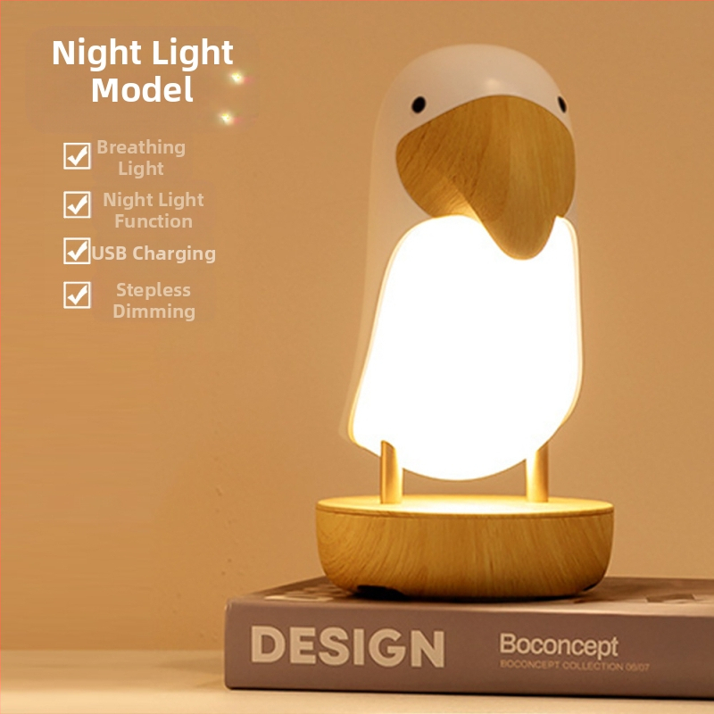 Kreatív fa madár éjszakai fény USB töltő Bluetooth audio hangulatfény gyerekeknek éjjeliszekrény hálószoba led alvófény