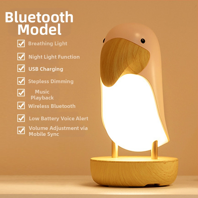 Kreatív fa madár éjszakai fény USB töltő Bluetooth audio hangulatfény gyerekeknek éjjeliszekrény hálószoba led alvófény