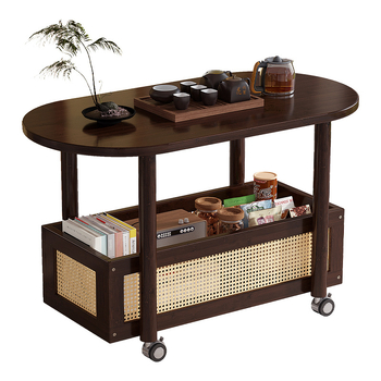 Liigutatav kohvilaud, kerge luksuslik ja luksuslik elutuba, väike korter, väike teelaud, hoiuriiul, diivani kõrvallaud, külgkapp