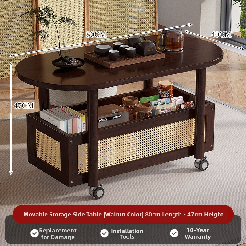 Liigutatav kohvilaud, kerge luksuslik ja luksuslik elutuba, väike korter, väike teelaud, hoiuriiul, diivani kõrvallaud, külgkapp