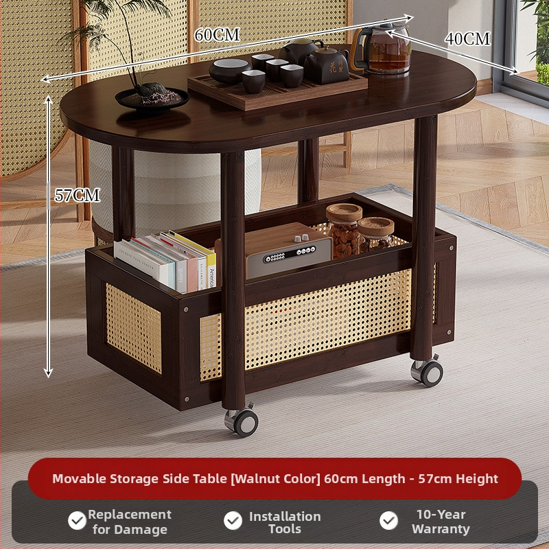 Liigutatav kohvilaud, kerge luksuslik ja luksuslik elutuba, väike korter, väike teelaud, hoiuriiul, diivani kõrvallaud, külgkapp