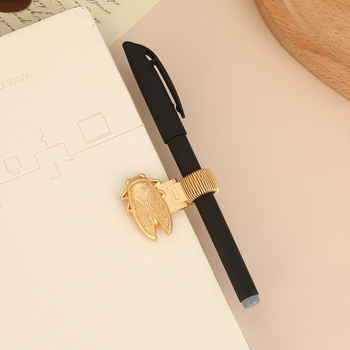 Kūrybinis antikvarinis vabzdžių cinko lydinio rašiklio segtukas muziejaus suvenyrų knygų segtukas studentų užrašų knygelės retro spyruoklinis segtukas