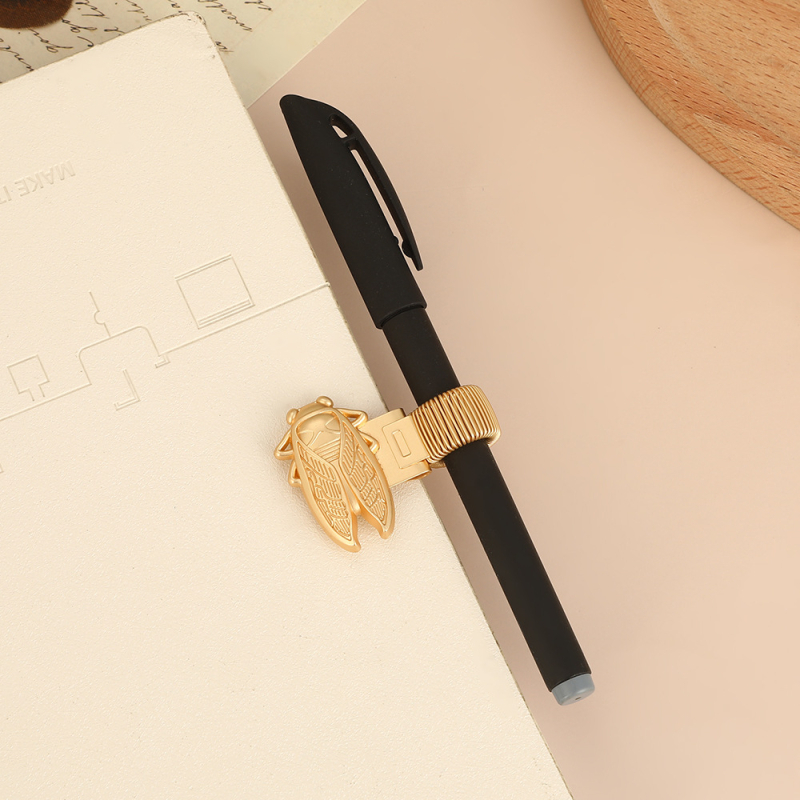 Kūrybinis antikvarinis vabzdžių cinko lydinio rašiklio segtukas muziejaus suvenyrų knygų segtukas studentų užrašų knygelės retro spyruoklinis segtukas