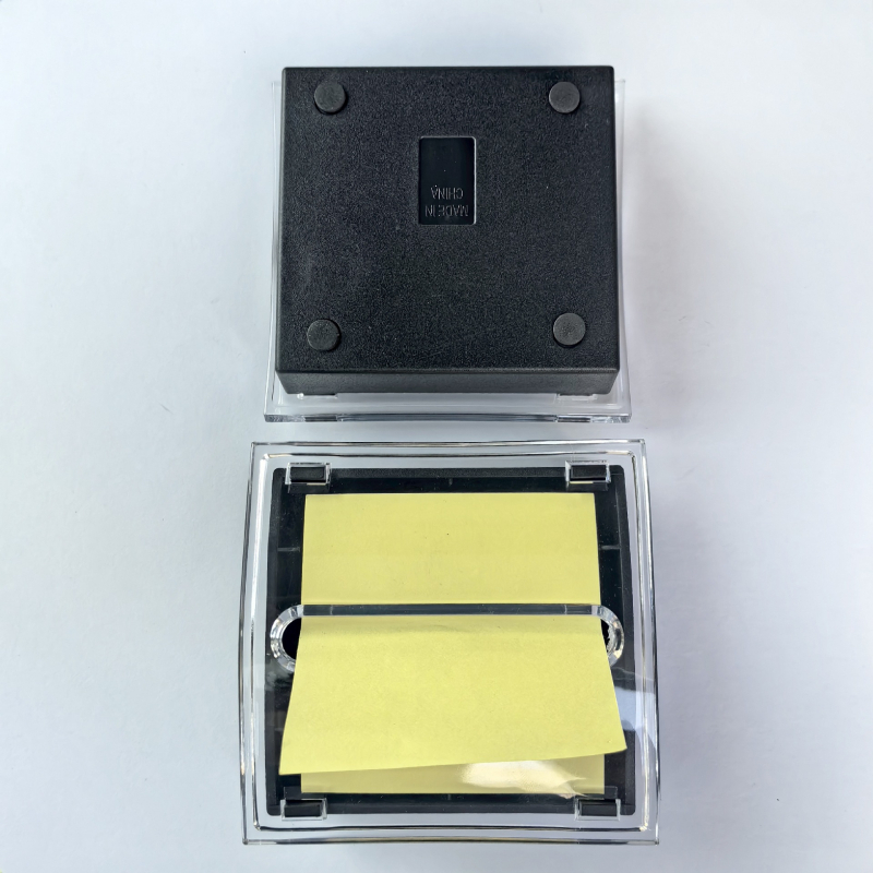 Nuimamas lipdukų bloknotas su krištoliniu pagrindu, N-Time plastikinė užrašų dėžutė (ne