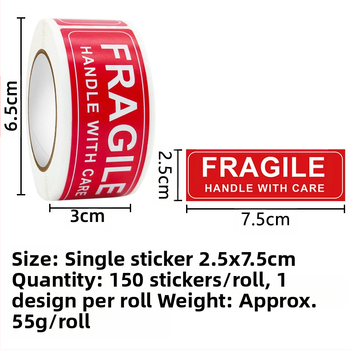 TÖRÉKENY matricák, óvatosan kezelendő, ne nyomkodja, ne ejtse le, figyelmeztető táblák, öntapadós címkék, tekercses matricák