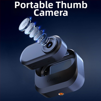 Nešiojama dviračių sporto kamera su magnetiniais šarvais, skirta nykščio fiksavimui, 1080P sportinei kamerai, nešiojama susitikimų įrašų stebėjimui.