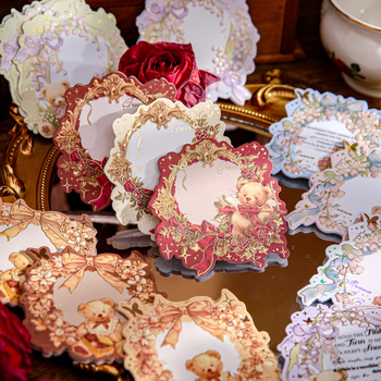 Mr. Paper reljefa karstās spiedogošanas trīs iepakojumu līmlapiņas Lāču ziedu kastes sērija Retro romantisks studentu ziņojumu piezīmju papīrs