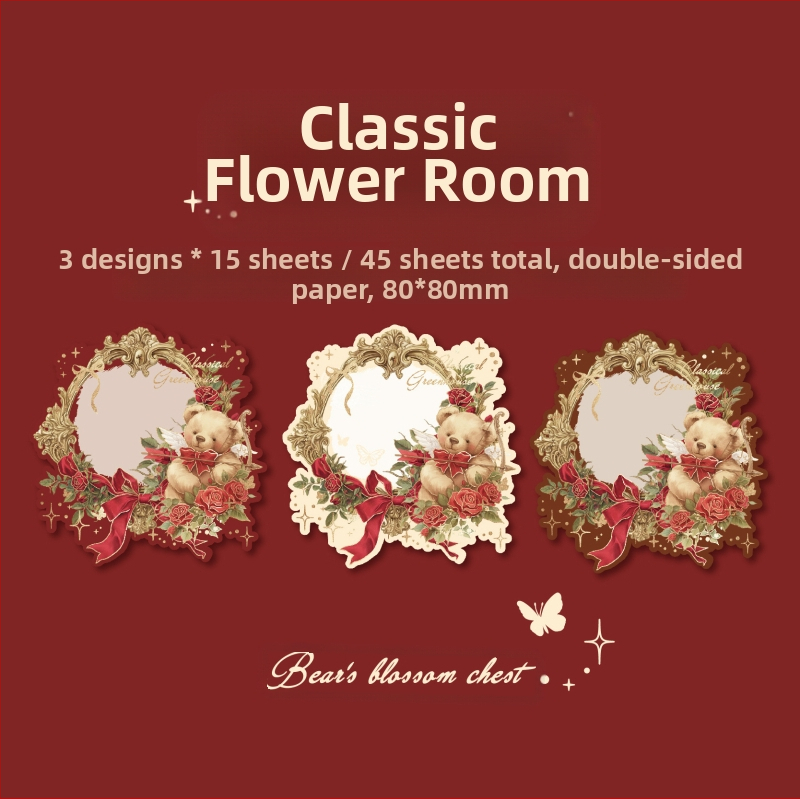 Mr. Paper reljefa karstās spiedogošanas trīs iepakojumu līmlapiņas Lāču ziedu kastes sērija Retro romantisks studentu ziņojumu piezīmju papīrs