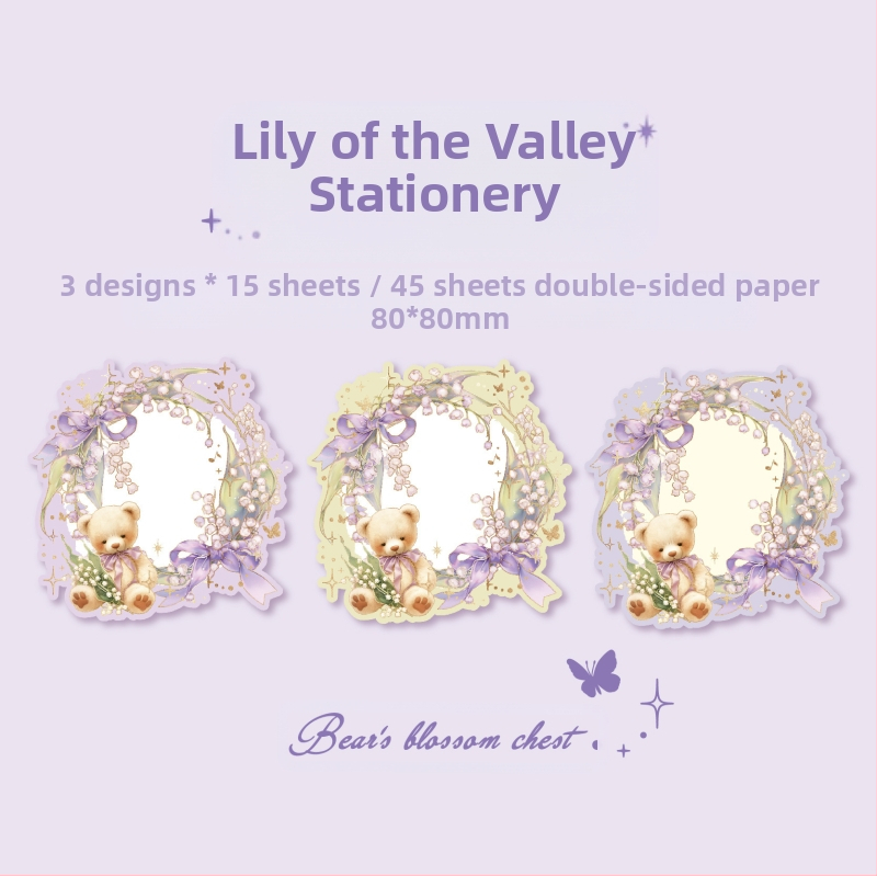 Härra paberist reljeefsed kuumtempeldatud kolmepakendis kleepmärkmed, karulillekarp, seeria, retro-romantiline õpilassõnum, memopaber