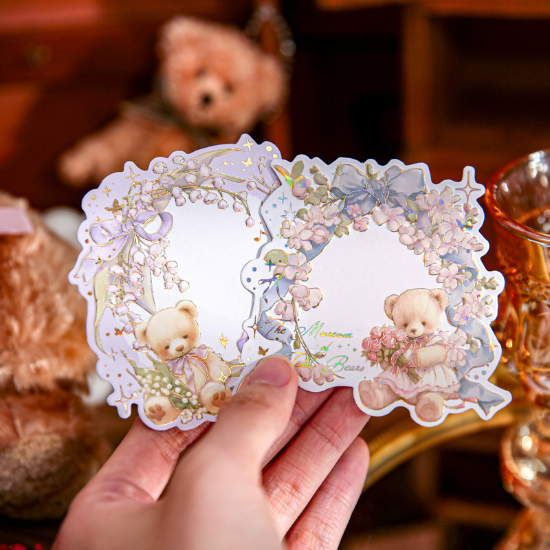 Mr. Paper reljefa karstās spiedogošanas trīs iepakojumu līmlapiņas Lāču ziedu kastes sērija Retro romantisks studentu ziņojumu piezīmju papīrs