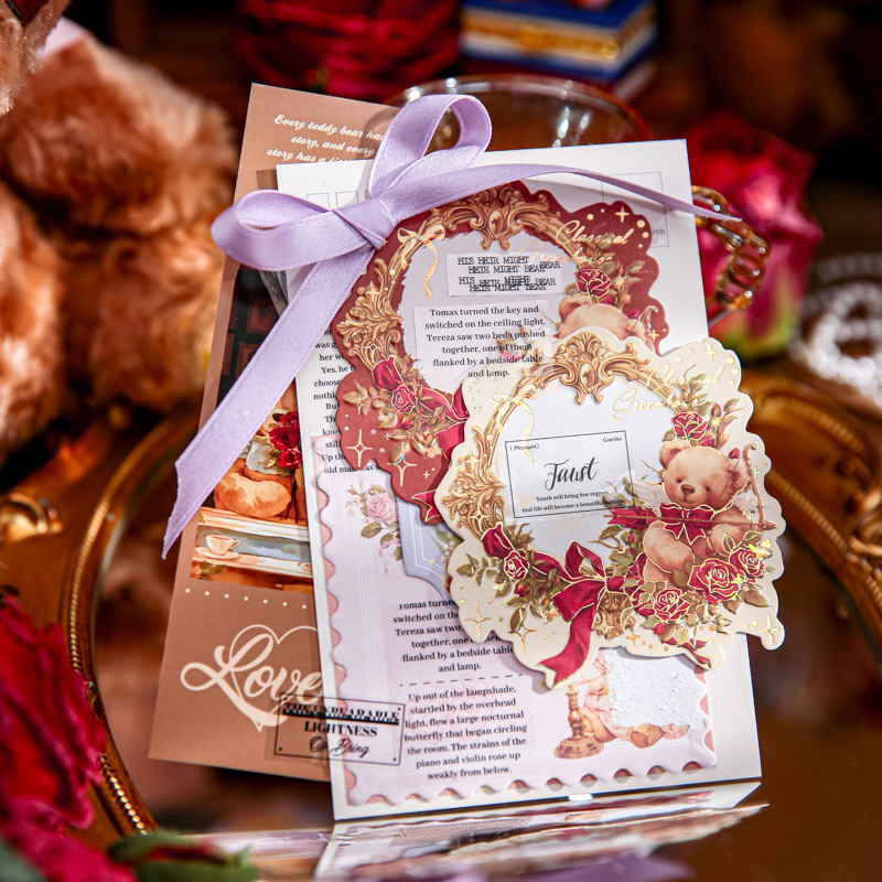 Mr. Paper reljefa karstās spiedogošanas trīs iepakojumu līmlapiņas Lāču ziedu kastes sērija Retro romantisks studentu ziņojumu piezīmju papīrs