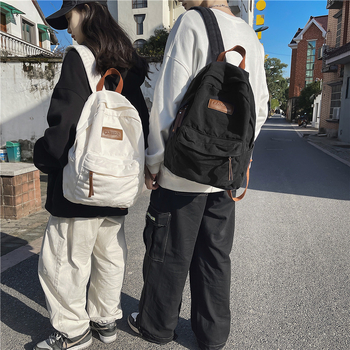 Τσάντα πλάτης από καμβά σε ιαπωνικό στυλ, μονόχρωμο, μικρής ετικέτας, casual, niche, ρετρό, μαθητές γυμνασίου, μαθητές λυκείου, τσάντα τέχνης τάξης