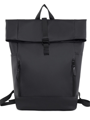 Linnalik minimalistlik nahkkilega kahekordse seljaga sülearvutikott, trendikas tudengikott, reisikott, kerge ja trendikas lukuga pandlaga