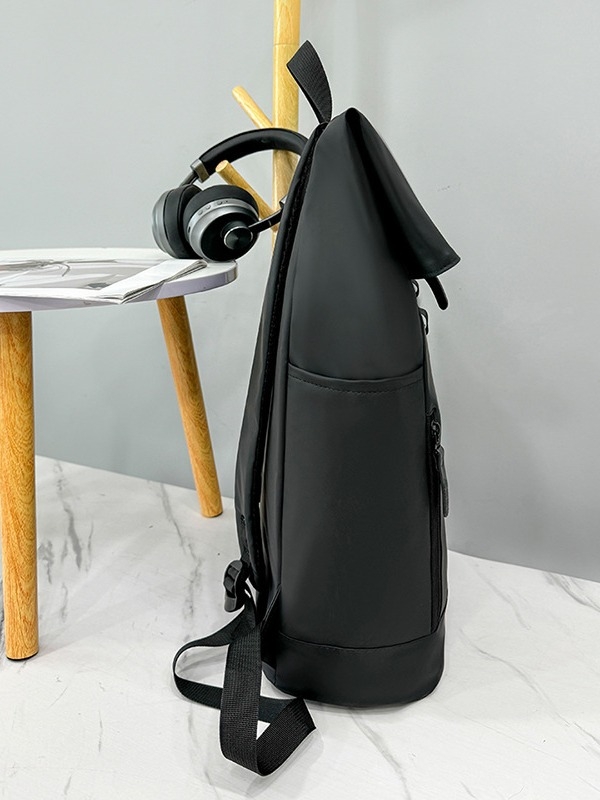 Geantă de laptop casual urbană minimalistă din piele, cu spate dublu, la modă, pentru studenți, rucsac de călătorie ușor, cu cataramă la modă, minimalistă urbană