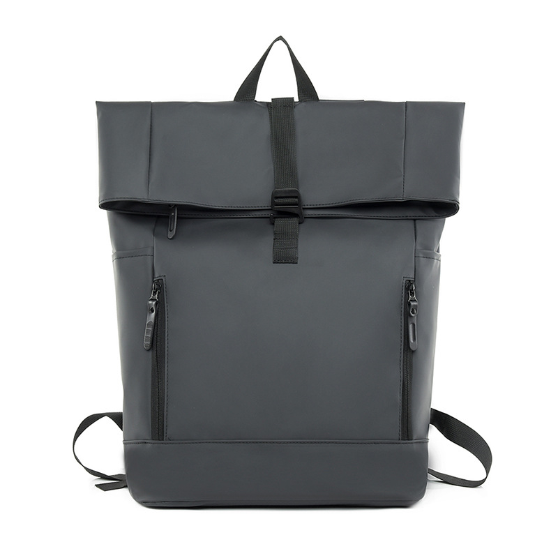 Linnalik minimalistlik nahkkilega kahekordse seljaga sülearvutikott, trendikas tudengikott, reisikott, kerge ja trendikas lukuga pandlaga