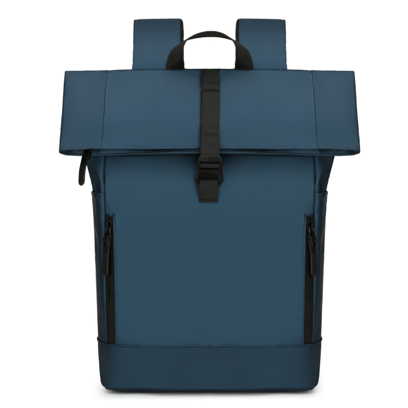 Linnalik minimalistlik nahkkilega kahekordse seljaga sülearvutikott, trendikas tudengikott, reisikott, kerge ja trendikas lukuga pandlaga