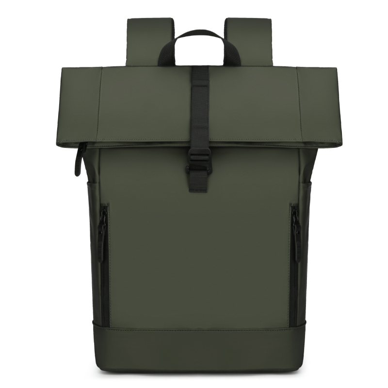 Linnalik minimalistlik nahkkilega kahekordse seljaga sülearvutikott, trendikas tudengikott, reisikott, kerge ja trendikas lukuga pandlaga