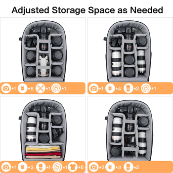 Mugursoma fotografēšanai brīvā dabā Kameras uzglabāšanas soma Liela ietilpība DSLR digitālās kameras soma UAV datoram integrēta mugursoma