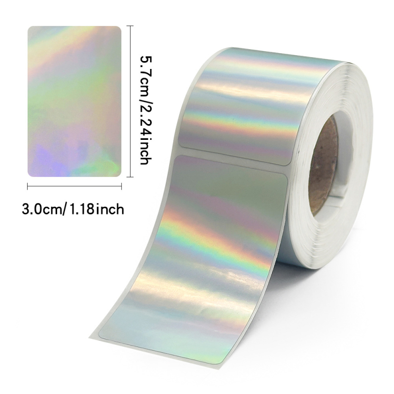 500 tk holograafiline lasertermokleebise silt DIY termotrüki välklambi termoprinteri sildi kleebis