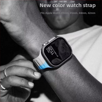 Sobib Apple Watch 38/42 kandilise pandlaga silikoonist kontrastse ülikerge rihmaga, tootja poolt laos