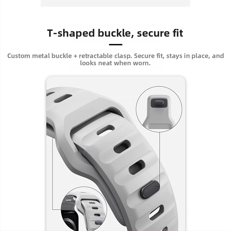 Подходящ за Apple Watch 38/42, силиконова каишка с квадратна катарама, контрастираща, ултра, производител, готова за употреба.