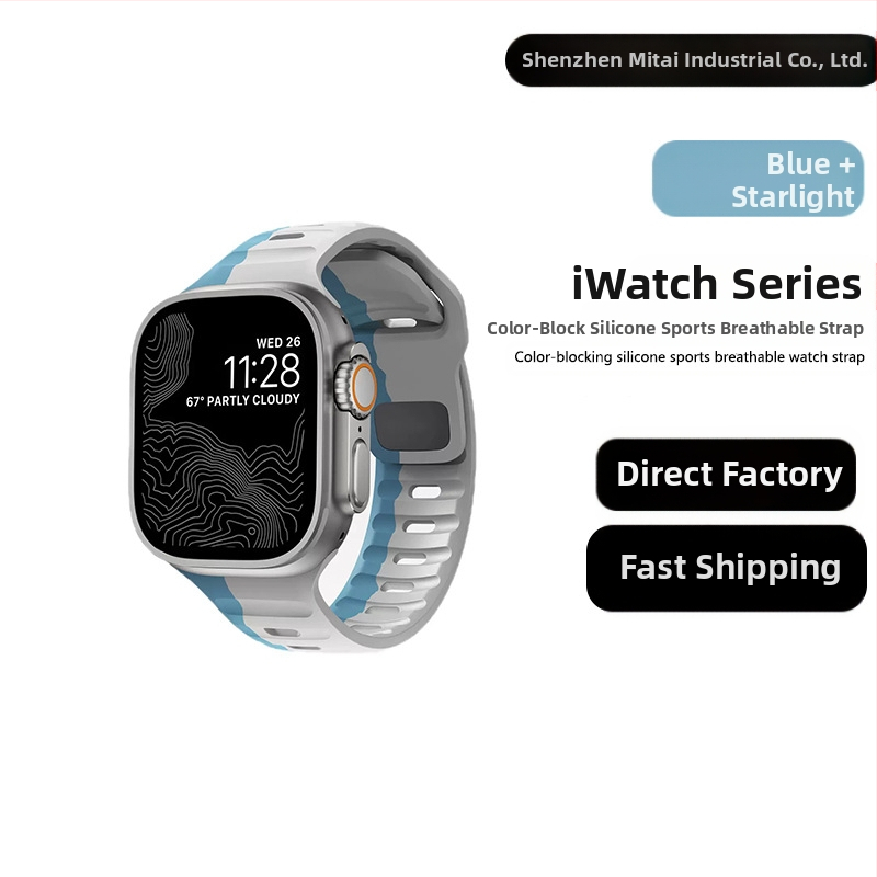 Sobib Apple Watch 38/42 kandilise pandlaga silikoonist kontrastse ülikerge rihmaga, tootja poolt laos