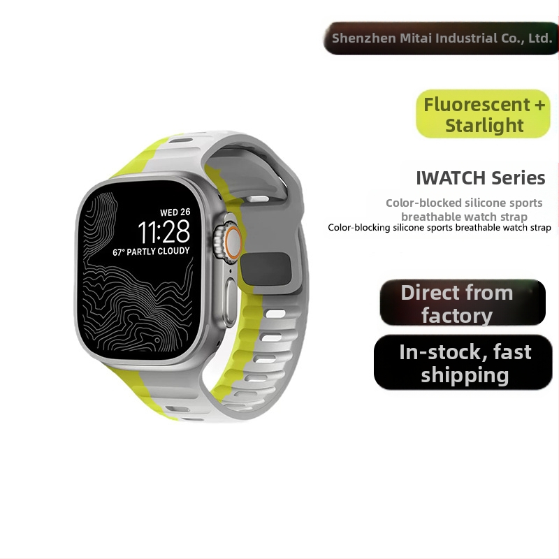 Sobib Apple Watch 38/42 kandilise pandlaga silikoonist kontrastse ülikerge rihmaga, tootja poolt laos