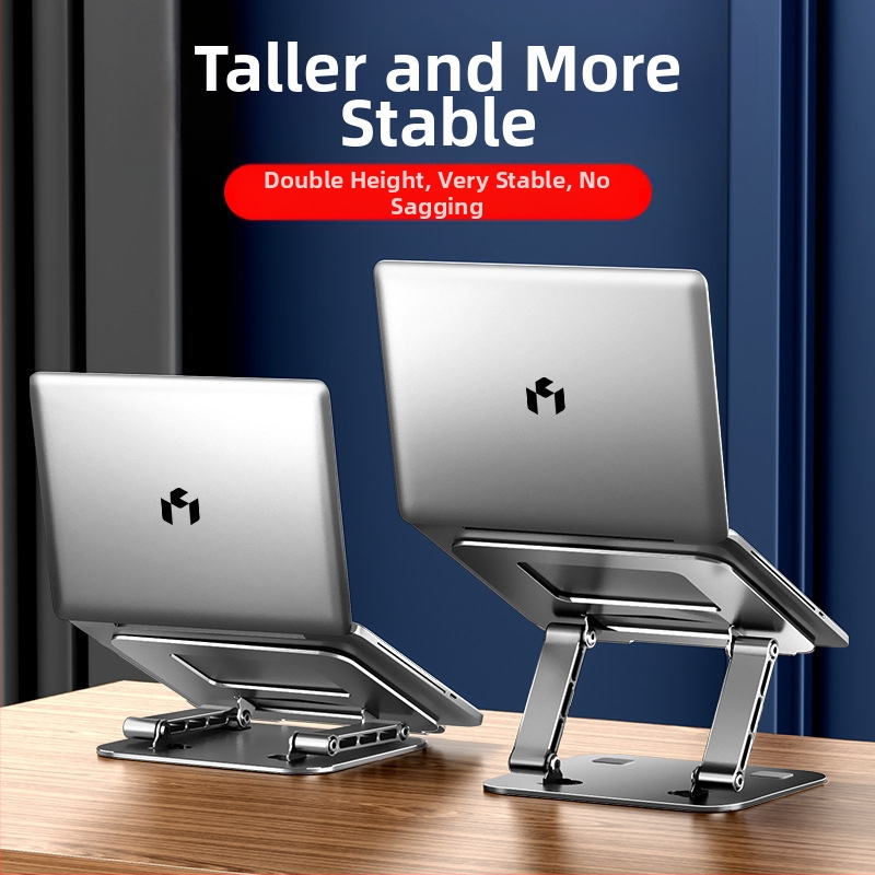 Стойка за лаптоп от въглеродна стомана с двойна опора, сгъваема стойка за геймърски лаптоп