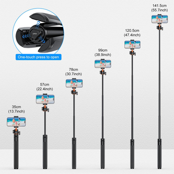 Ievelkams, pagarināms statīvs, pārnēsājams sporta kameras mobilais tālrunis, mikro viengabalains āra tiešraides fotografēšanas vlog selfiju nūjas kronšteins