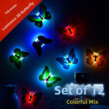 Αυτοκόλλητα αυτοκόλλητα 3d πεταλούδα διακόσμηση τοίχου αυτοκόλλητα τοίχου σαλονιού υπνοδωματίου δημιουργικά αυτοκόλλητα τοίχου φωτεινά αυτοκόλλητα