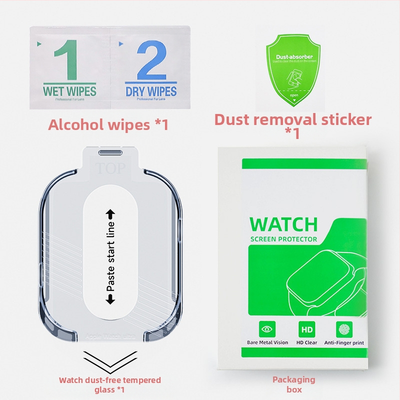 „Applewatch“ apsauginė plėvelė, itin be dulkių, sandėlio „iwatch“ grūdinta plėvelė, skirta „Apple Watch“ titano lydiniui