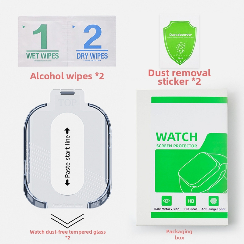 „Applewatch“ apsauginė plėvelė, itin be dulkių, sandėlio „iwatch“ grūdinta plėvelė, skirta „Apple Watch“ titano lydiniui