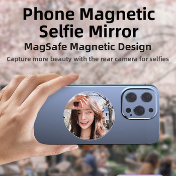 Alumíniumötvözetből készült MagSafe mágneses abszorpciós mobiltelefon hátsó önfényképező tükör Vlog élő HD domború sminktükör